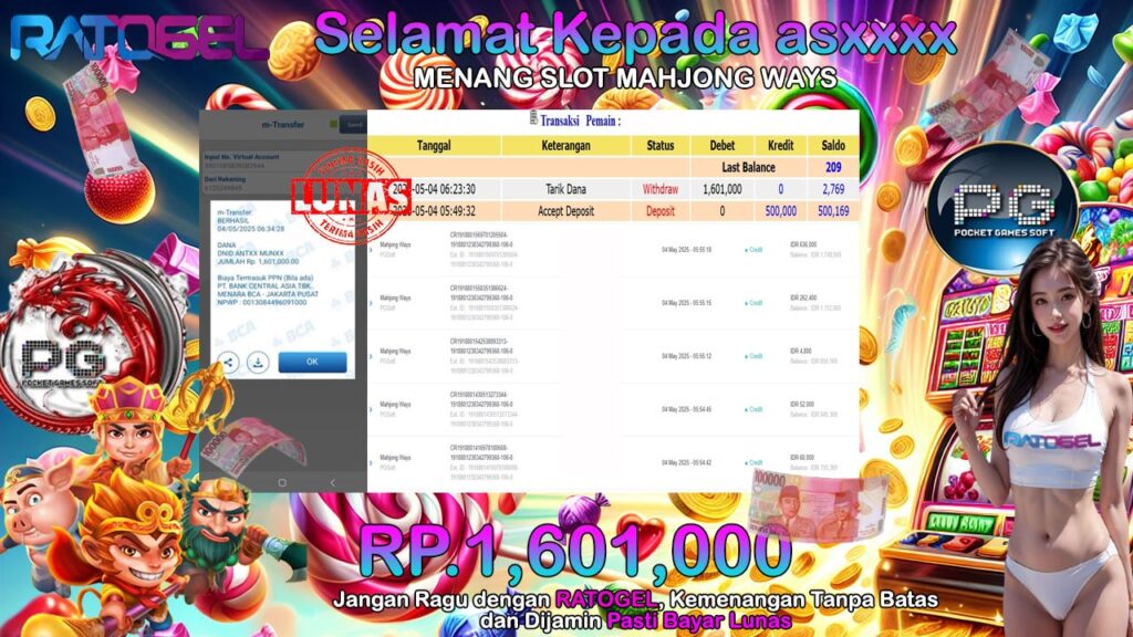 BUKTI JACKPOT SLOT MAHJONG WAYS TERPERCAYA DI INDONESIA TGL 04-05-2025