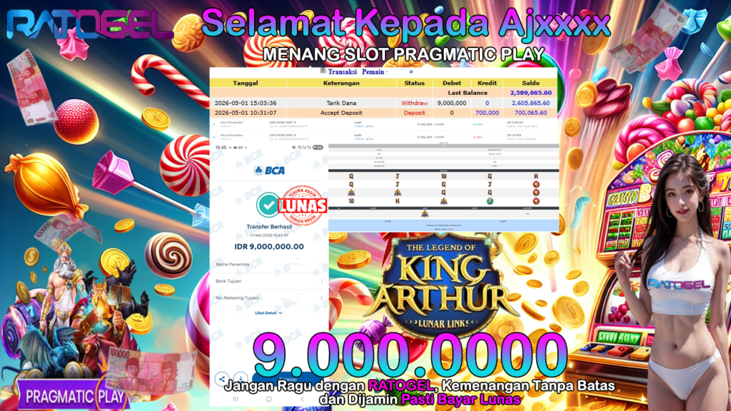 BUKTI JACKPOT SLOT PRAGMATIC PLAY GLORY OF KING ARTHUR TERPERCAYA DI INDONESIA TGL 01-05-2026
